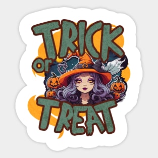 Trick Or Treat Witch Sticker